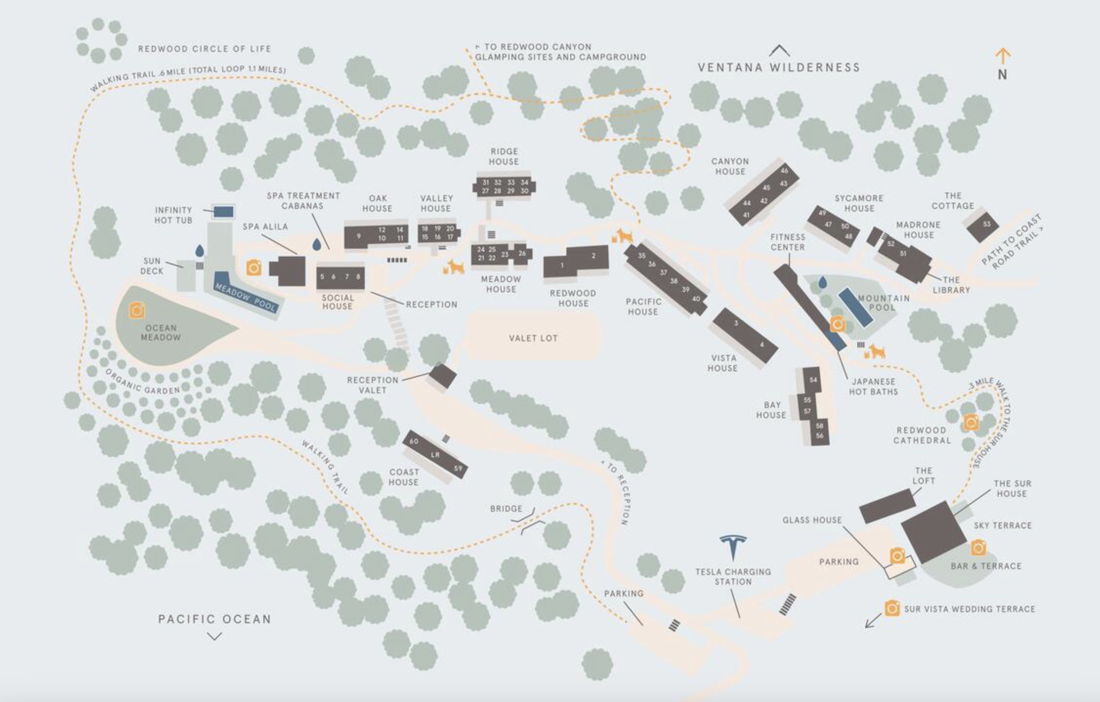 Alila Ventana Big Sur property map